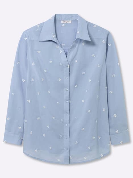 Langarm-Bluse Langarm Hemdkragen