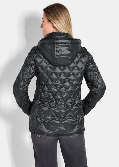 GOLDNER Jas Gewatteerd jack met een ruitmotief