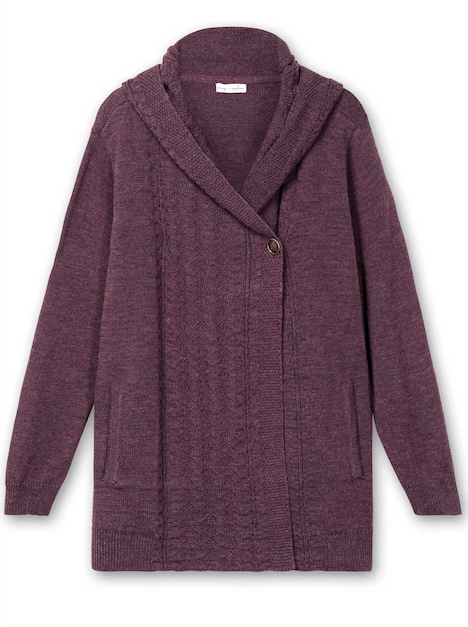 Cardigan Langarm Uni Mit Kapuze