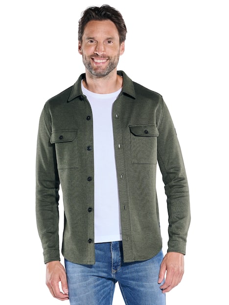 engbers Herren Sweatshirt im Overshirt-Design , Oliv