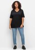 T-Shirt Kurzarm Uni Ohne Kragen