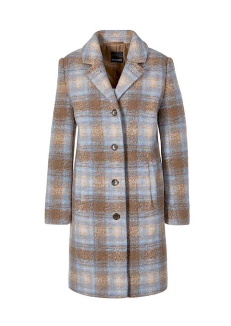 Kurzgröße - Karo-Wollmantel