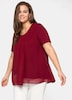 Blusenshirt Kurzarm Uni Ohne Kragen