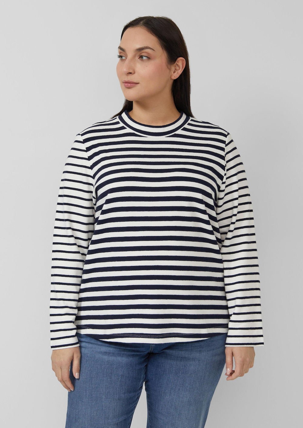 Verkürztes Jersey-Sweatshirt im Streifenmix