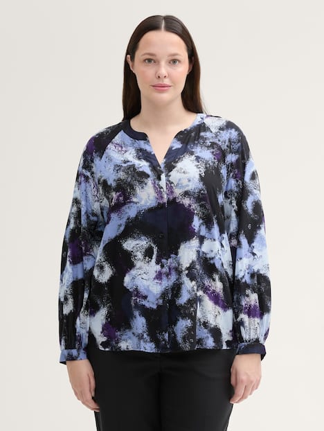 Gemusterte Bluse mit LENZING™ ECOVERO™
