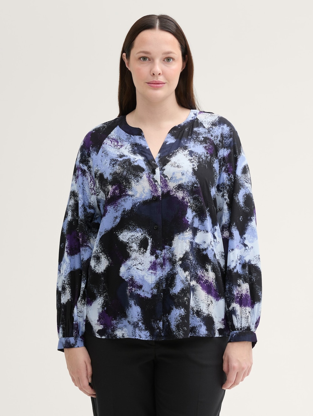 Gemusterte Bluse mit LENZING™ ECOVERO™
