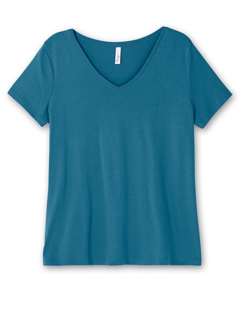 T-Shirt Kurzarm Uni Ohne Kragen
