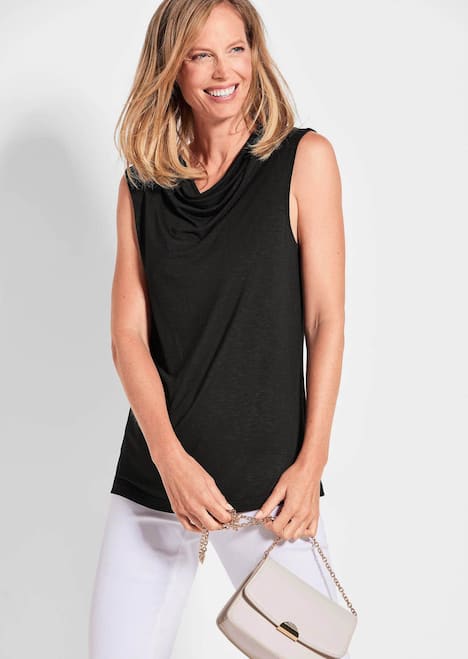 Ärmelloses Top in Viskose-Jersey