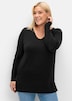V-Ausschnitt-Pullover Langarm Uni