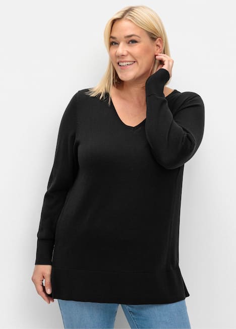 V-Ausschnitt-Pullover