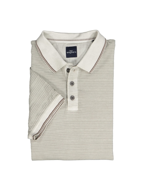 Herren Polo-Shirt strukturiert , Braunbeige