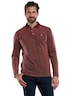 Herren Langarm-Shirt mit Polo-Kragen , Feuerrot