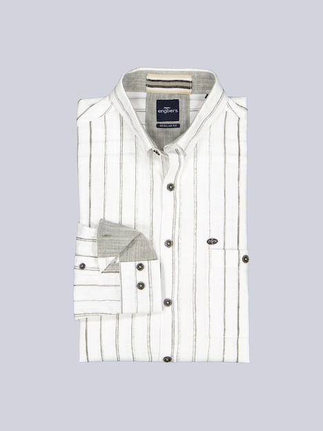 Herren Hemd gemustert , Oliv
