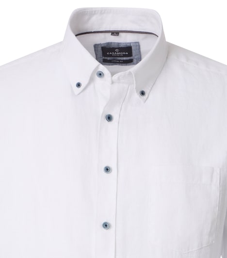Leinenhemd Kurzarm uni Casual Fit