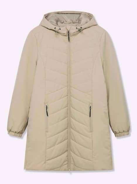 Steppjacke Langarm Uni Mit Kapuze