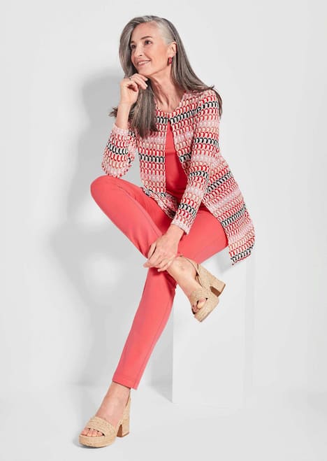 Langarm Spitzenjacke aus Jersey