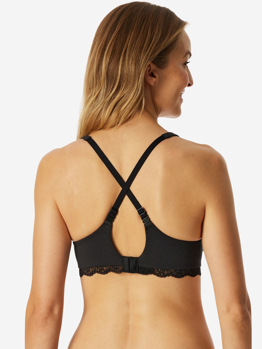 Schiesser Damen Bügel-BH Unique Cotton - schwarz