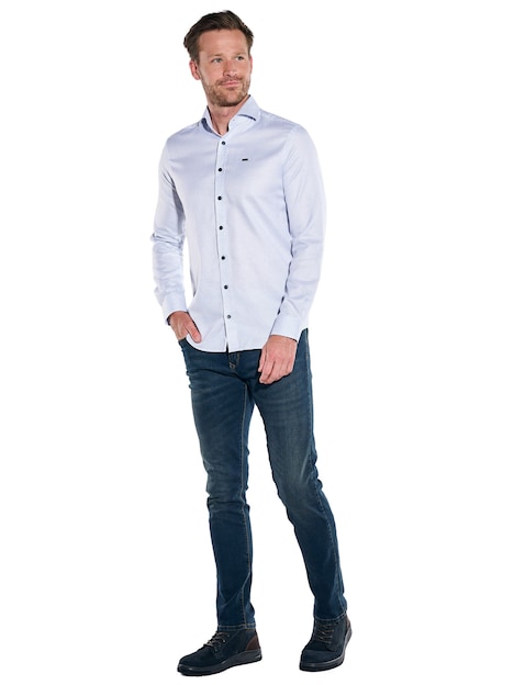 Herren Hemd langarm , Hellblau
