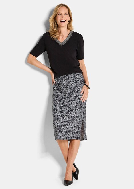 A-lijn rok met bloemenprint