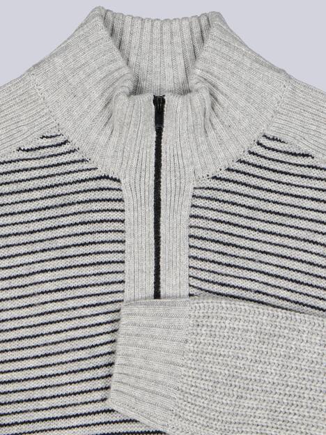 engbers Herren Troyer mit Streifenstruktur , Hellgrau