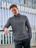 engbers Herren Pullover mit Troyerkragen , Schwarz