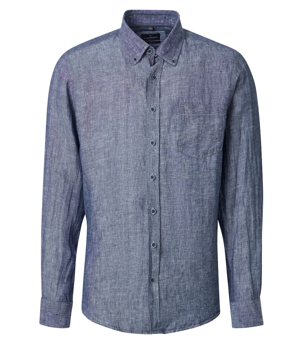 Leinenhemd uni Casual Fit