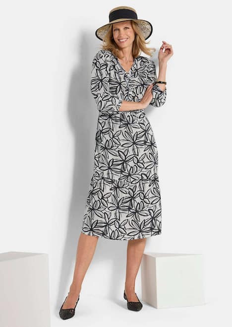 Viskosekleid mit floralem Muster