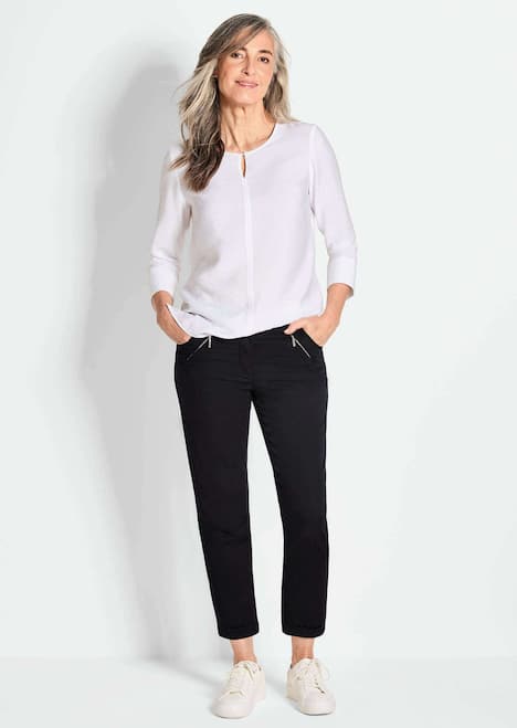 Lässige Chinohose mit weichem Peach-Finish