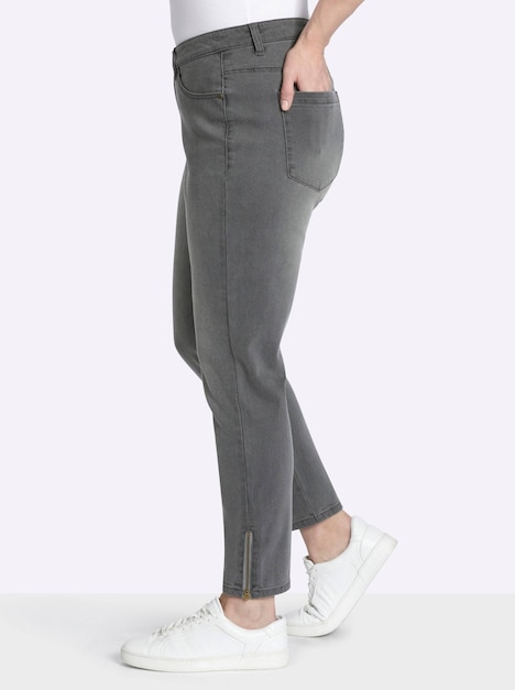 Jeans Slim-fit-Jeans mit Zipper am Saum normal Formbund