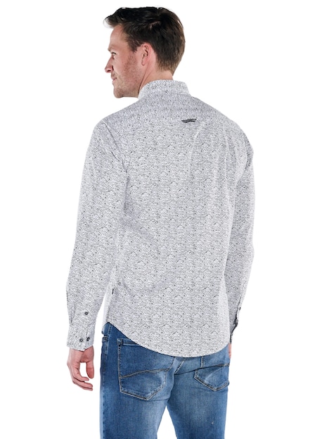 Herren Hemd langarm , Reinweiss