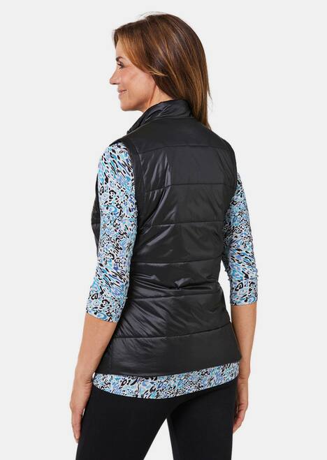 GOLDNER Gewatteerde bodywarmer Licht, doorgestikt vest met opstaande kraag
