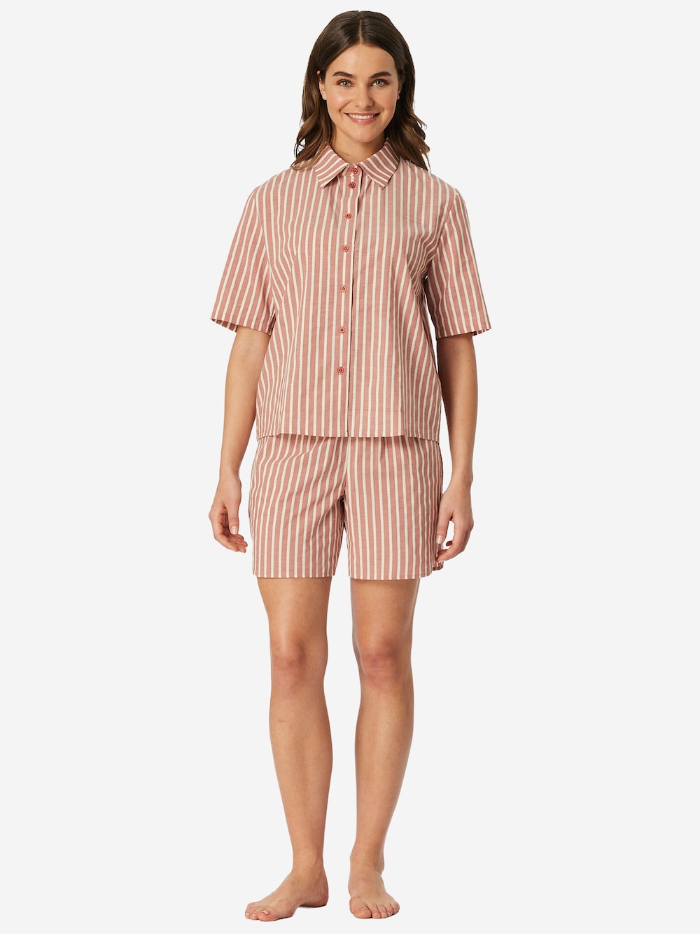 Schiesser Damen Pyjama Selected Premium terracotta