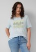 T-Shirt mit Flammgarnstruktur und Print