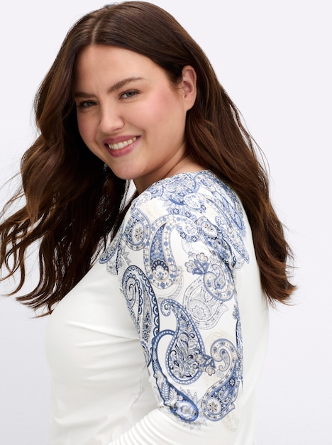 Shirt 3/4-Arm Sonstiges Muster Ohne Kragen