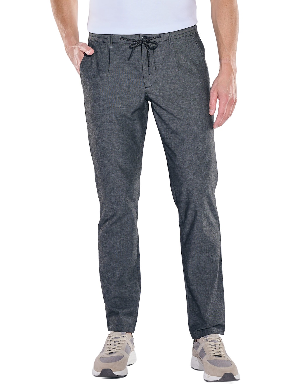 Herren Chino-Hose mit Tunnelzug , Anthrazit