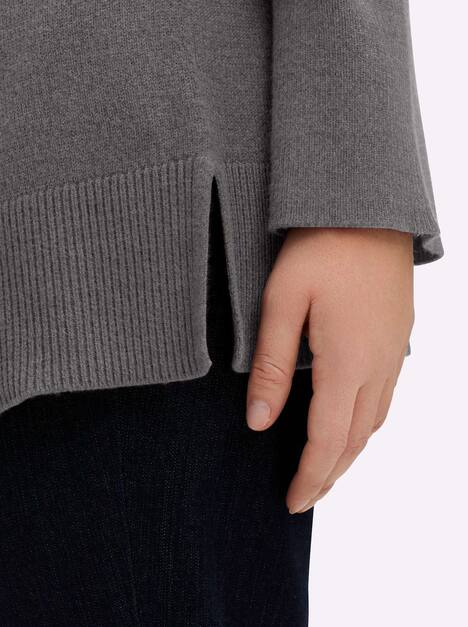 Pullover Langarm Jersey Stehkragen