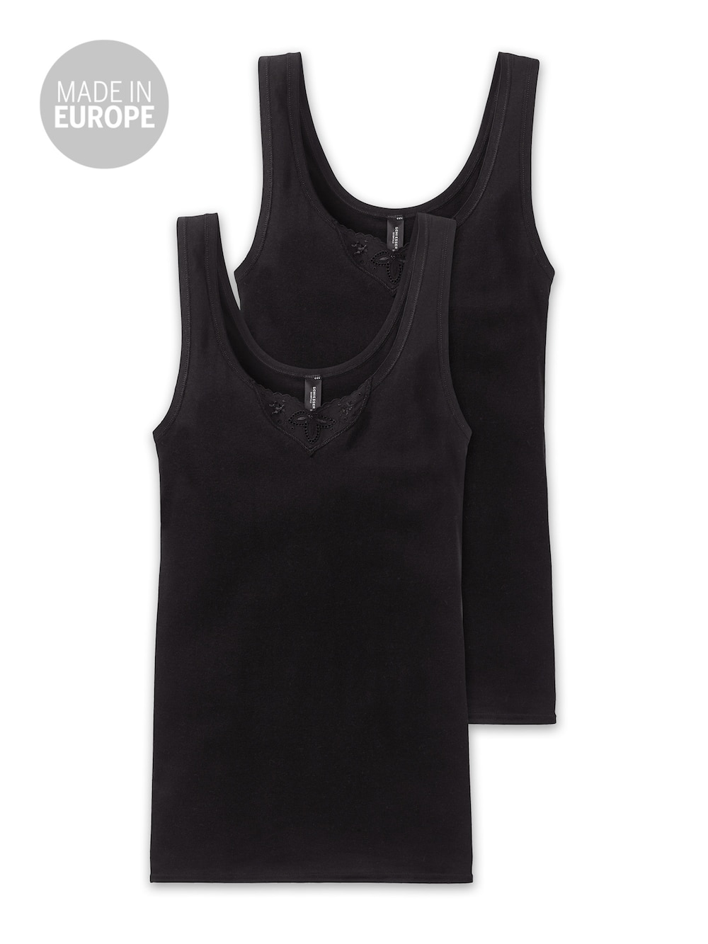 SCHIESSER Damen 2-Pack Trägertop - schwarz