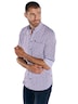 Herren Hemd langarm , Magenta