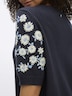 Kurzarm-Pullover Kurzarmpullover mit Blumenstickereien Kurzarm