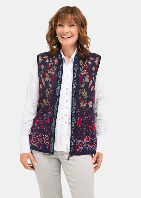 Elegante Viskose-Weste mit Muster