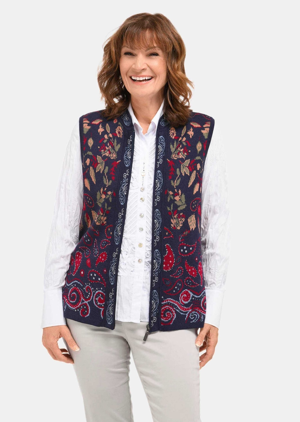 Elegante Viskose-Weste mit Muster