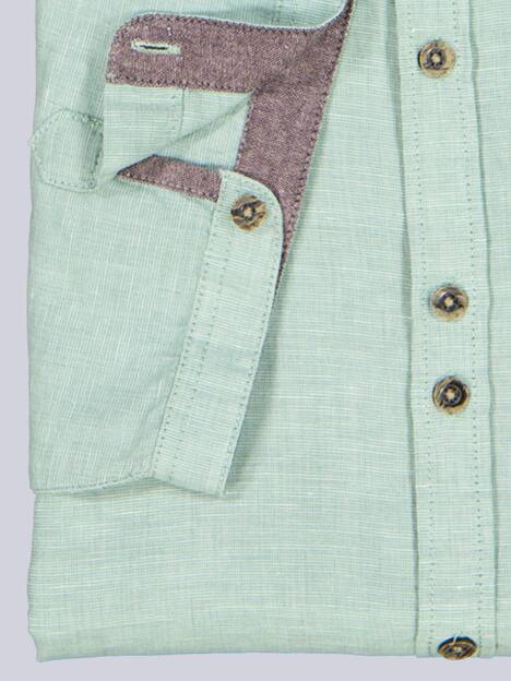 engbers Herren Kurzarm-Hemd mit Leinenanteil , Gruen