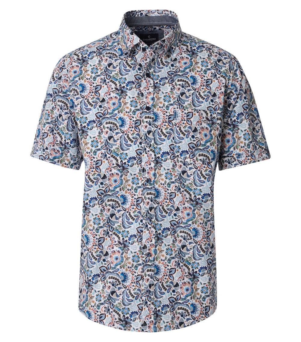 Freizeithemd Kurzarm Print Comfort Fit