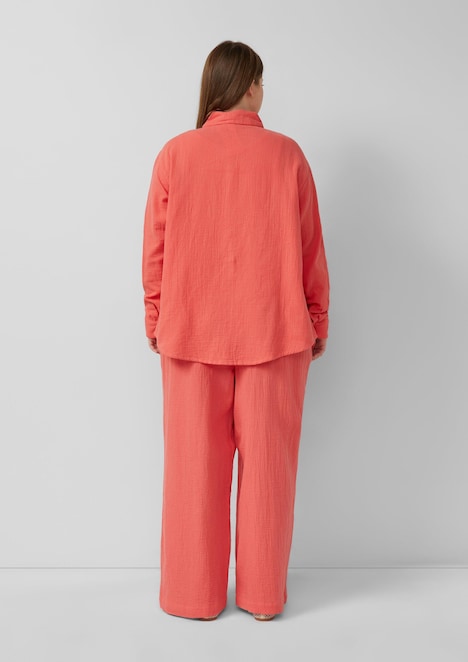 Musselin Bluse mit überschnittener Schuler