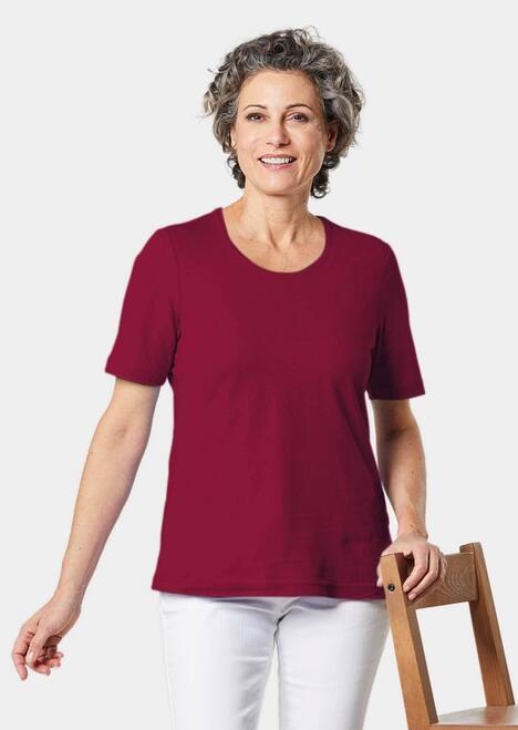 Basic Baumwollshirt mit kurzem Arm