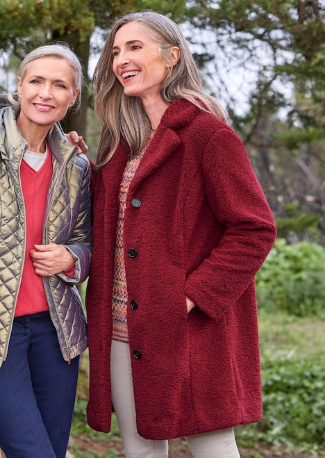 Kuscheliger Teddymantel, Reverskragen