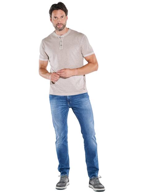 engbers Herren Henley-Shirt uni , Braunbeige