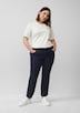 Gewaschene Hose im Slim Fit aus Baumwollsatin