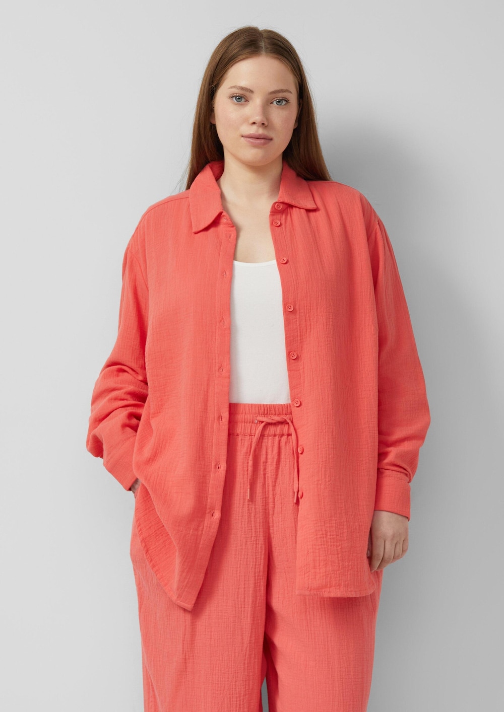 Musselin Bluse mit überschnittener Schuler