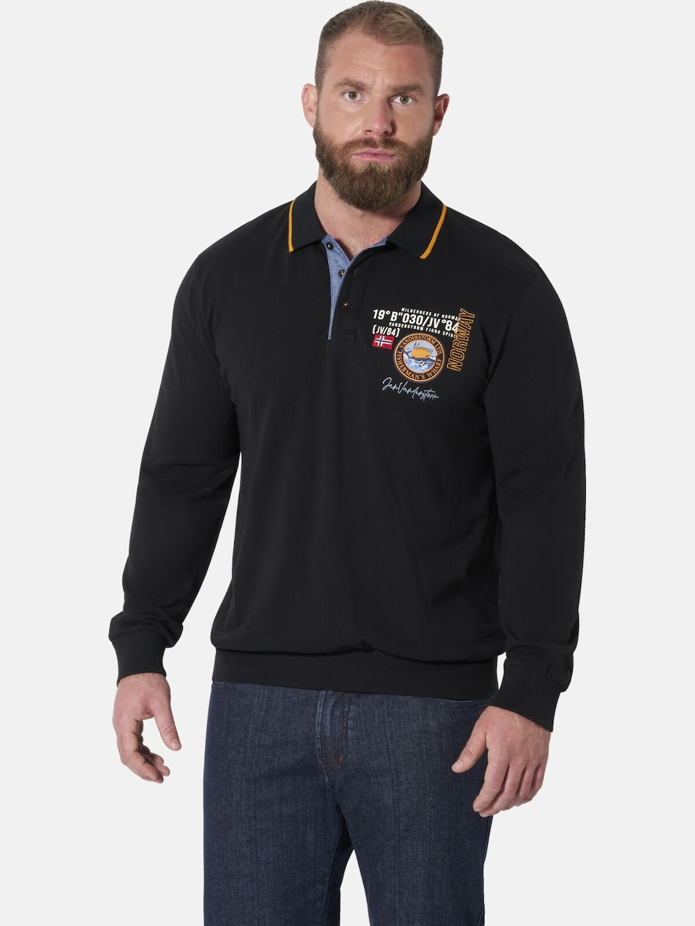 Langarm-Poloshirt LOKI